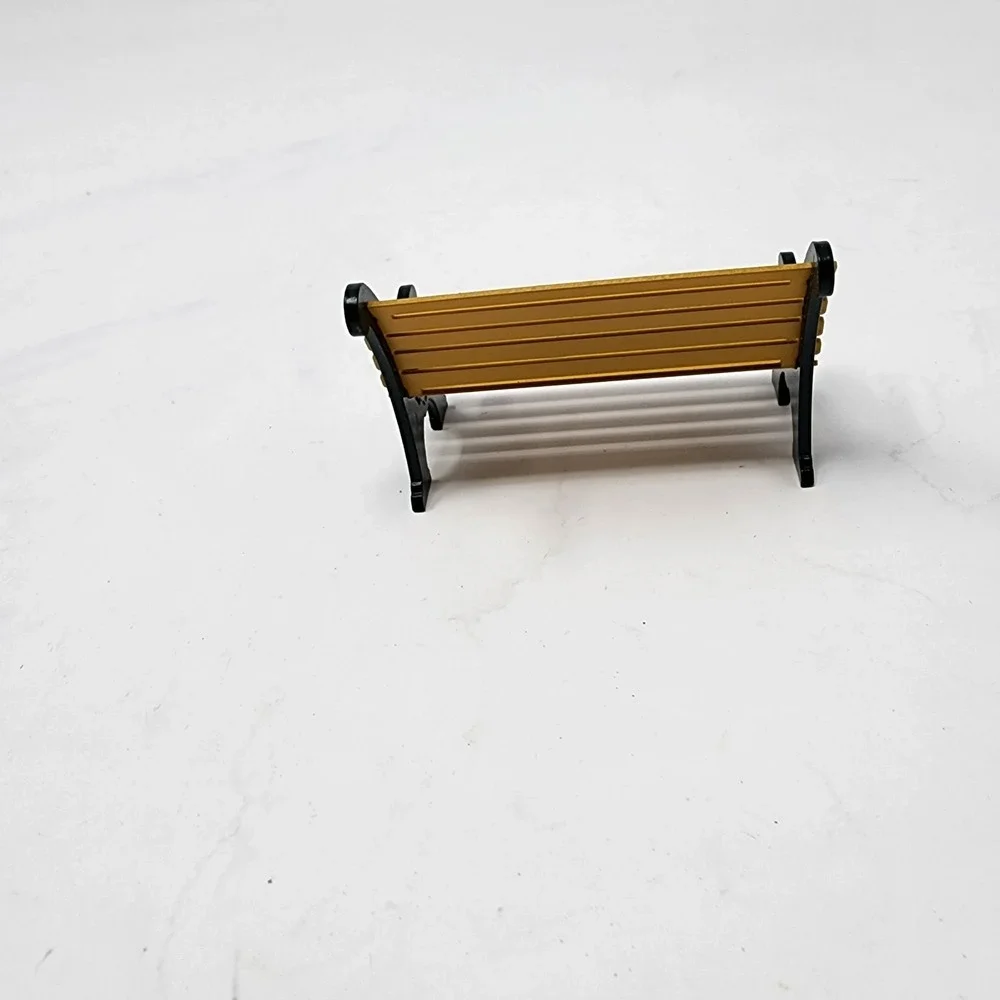 Department 56 Village Wrought Iron Park Bench Yellow Green Metal Accessory 52302